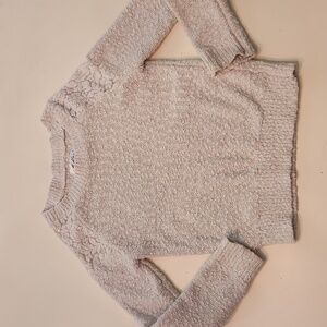 Justice Cream Knit Sweater With Lace Details Size 8